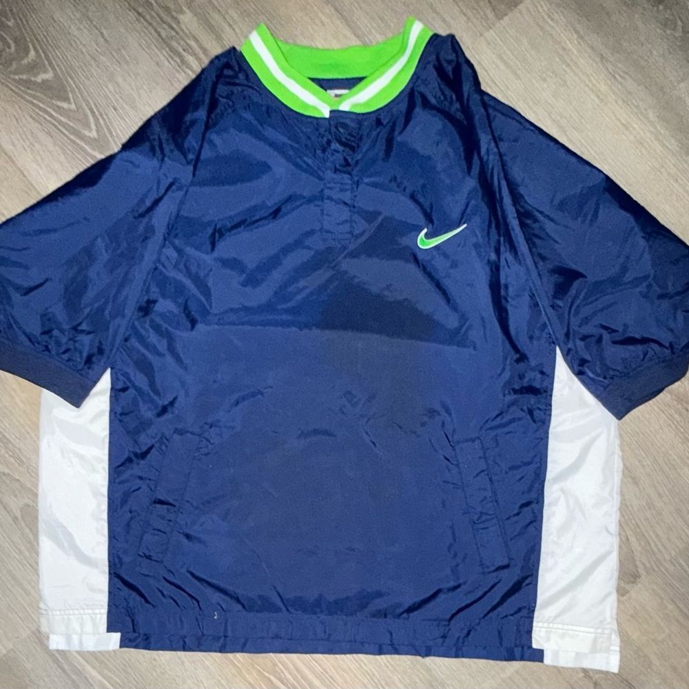 Nike Vintage Windbreaker Jacket Short Sleeve Blue